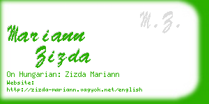 mariann zizda business card